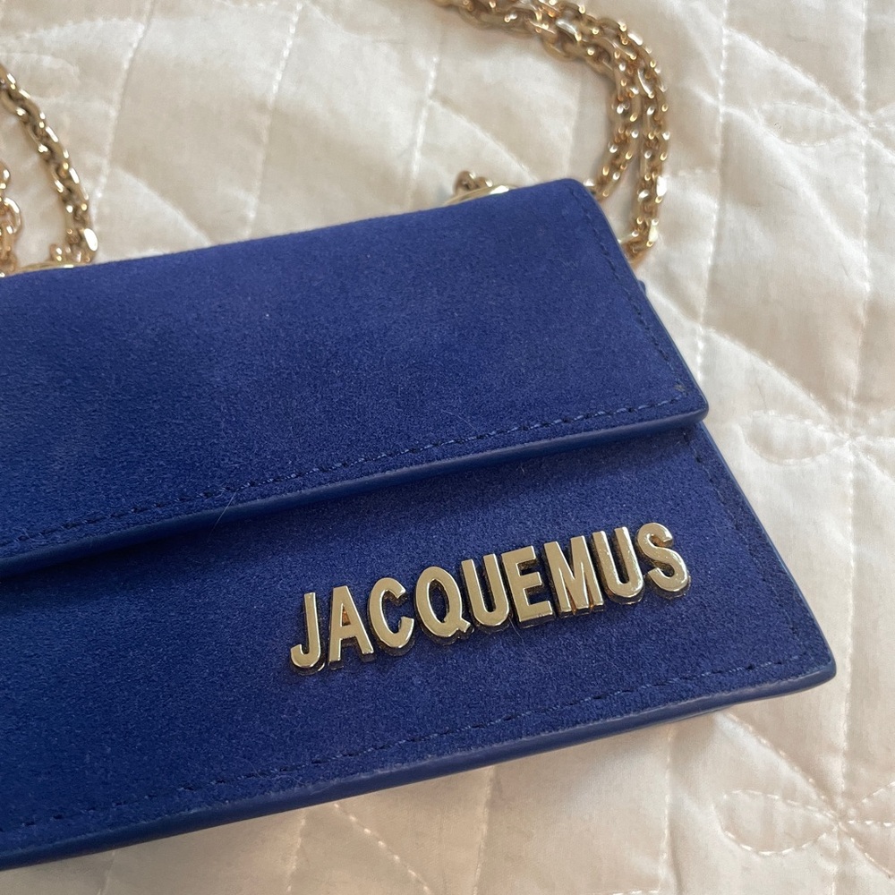 Jacquemus Le Piccolo Blue Suede Micro Tote Mini Bag - Picture 2 of 6